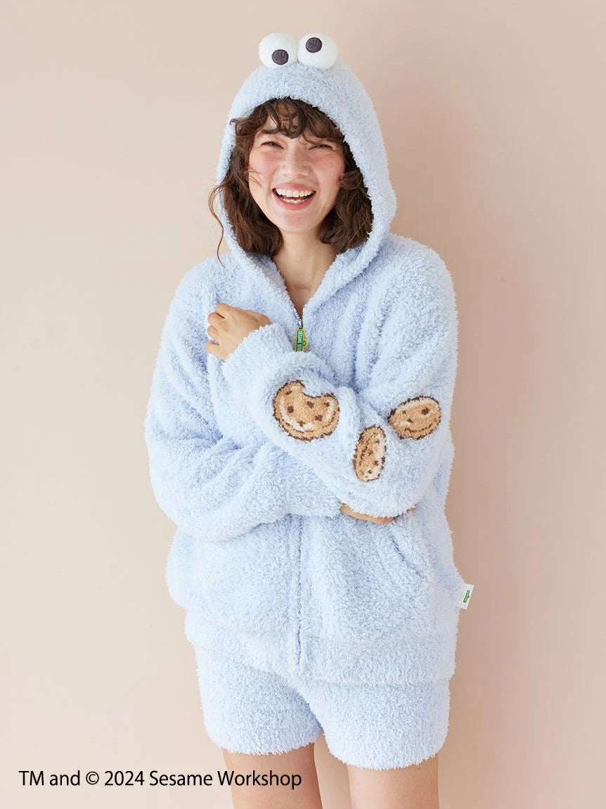 【SESAME STREET】Cookie Monster Hoodie and Shorts Set