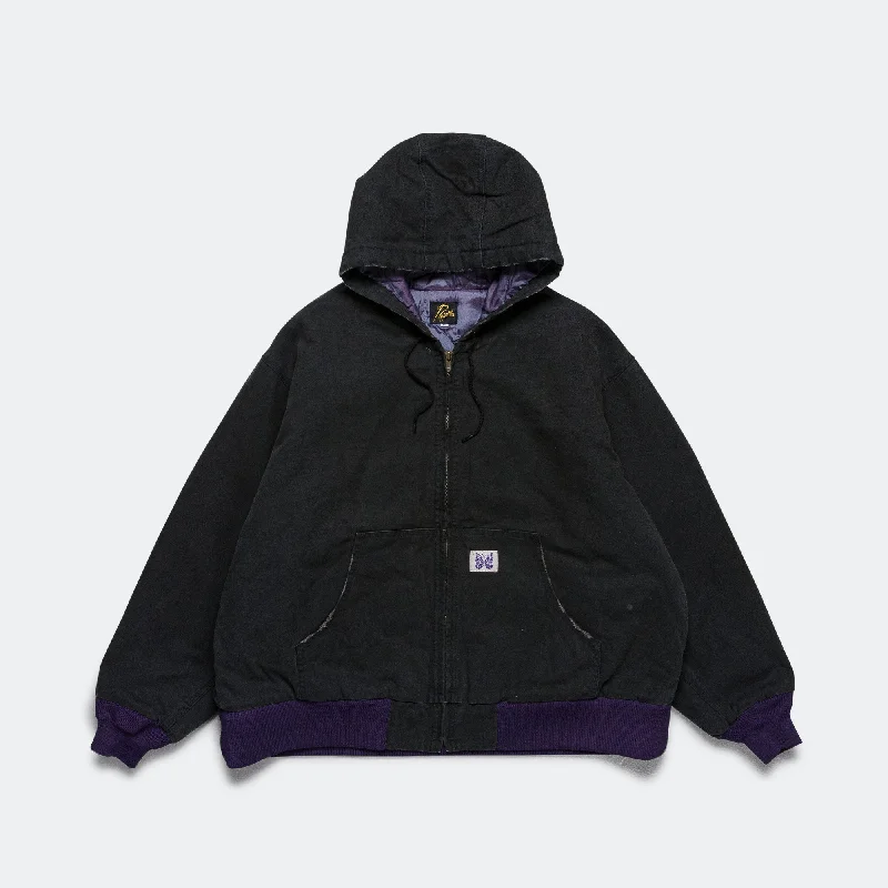 Zipped Work Hoody - Black 11ox Cotton Oxford