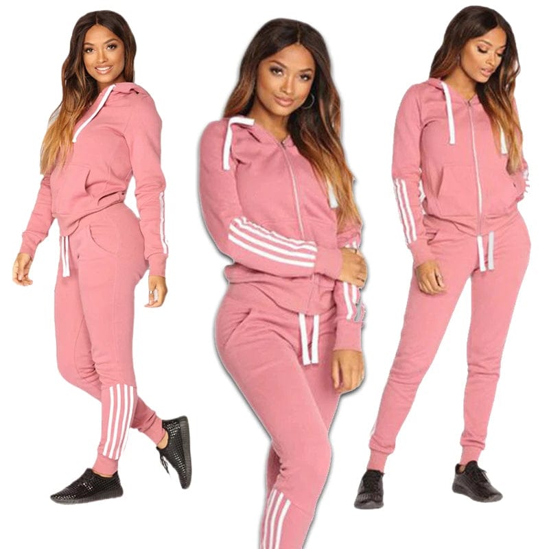 2023 Spring Autumn Women Sweatshirt Set Solid Color Casual Zipper Hoodies Daily Gym Jogging 2 Pieces Set  New Woman Pant Sets