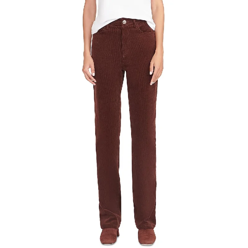 Womens High Rise Corduroy Straight Leg Pants