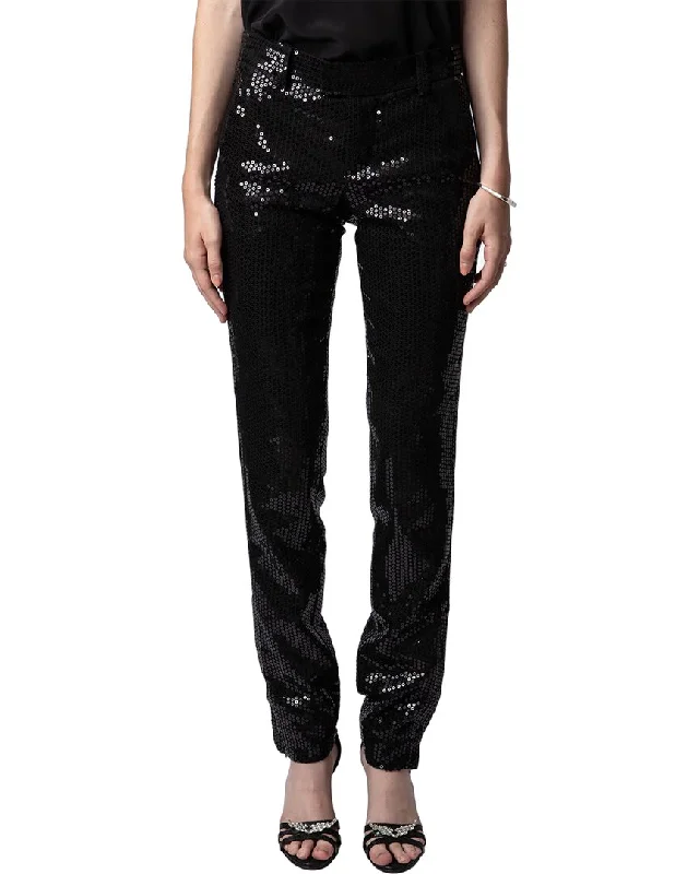 Zadig & Voltaire Prune Zip Sequins Pant