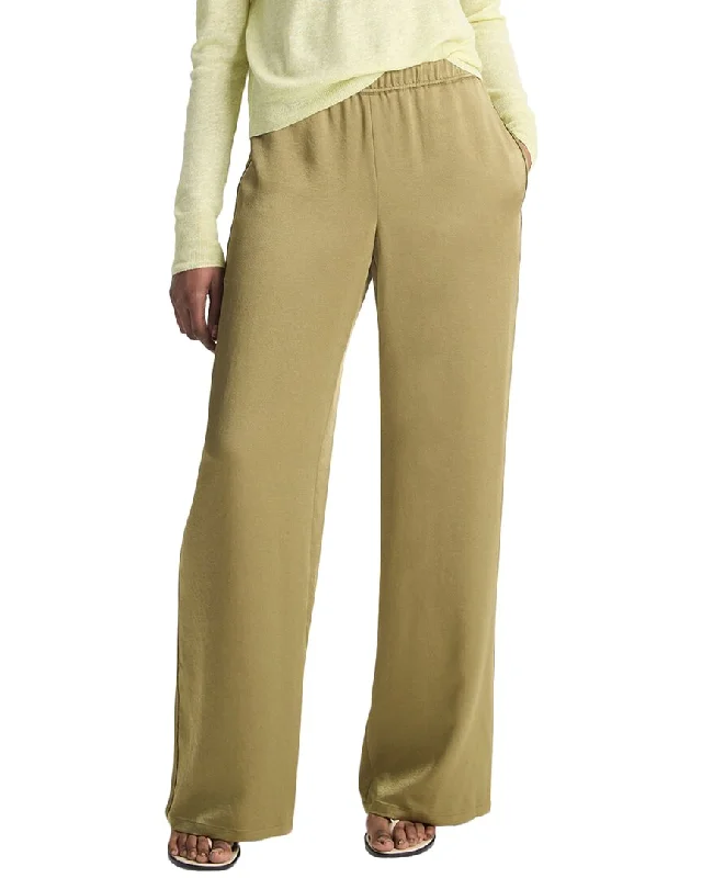 Vince Mid Rise Side Strap Wide Leg Pant