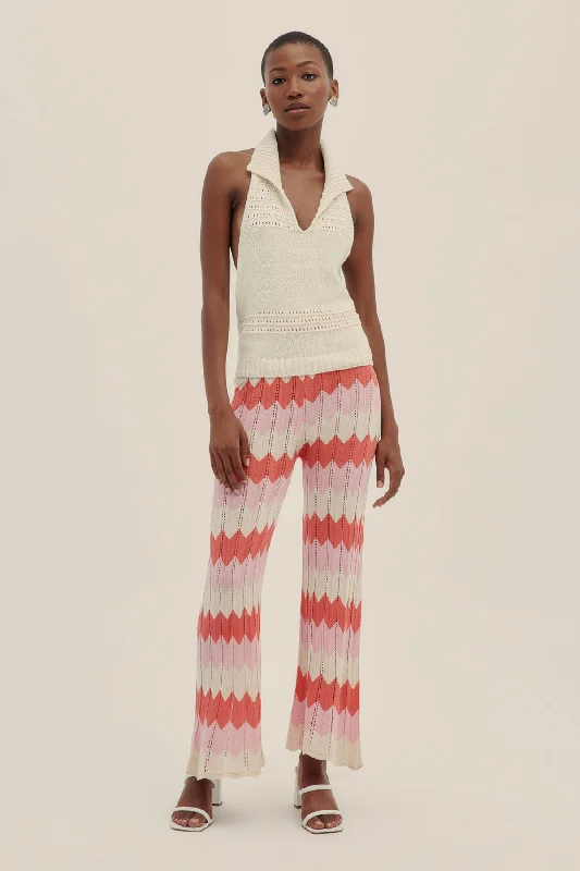 Fefe Knit Pants Coral