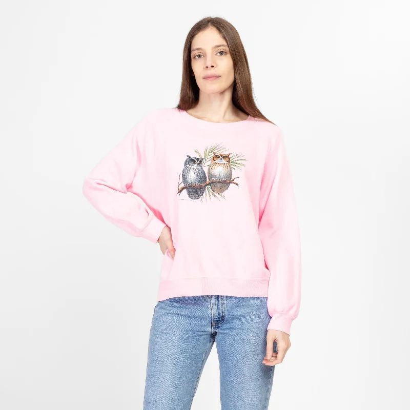 Large 90s Pink Owl Sweatshirt