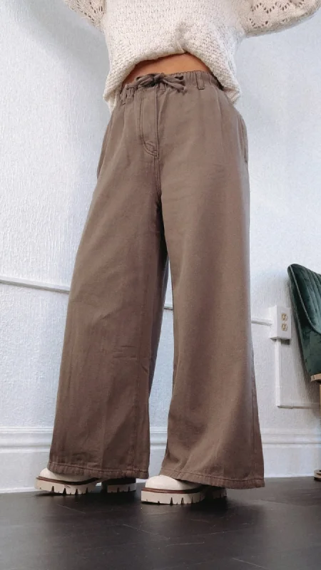 Wesley Washed Wide Leg Pants, Ash