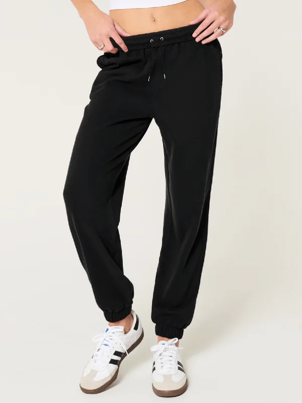 WOMEN'S JET BLACK FLEECE JOGGER PANT