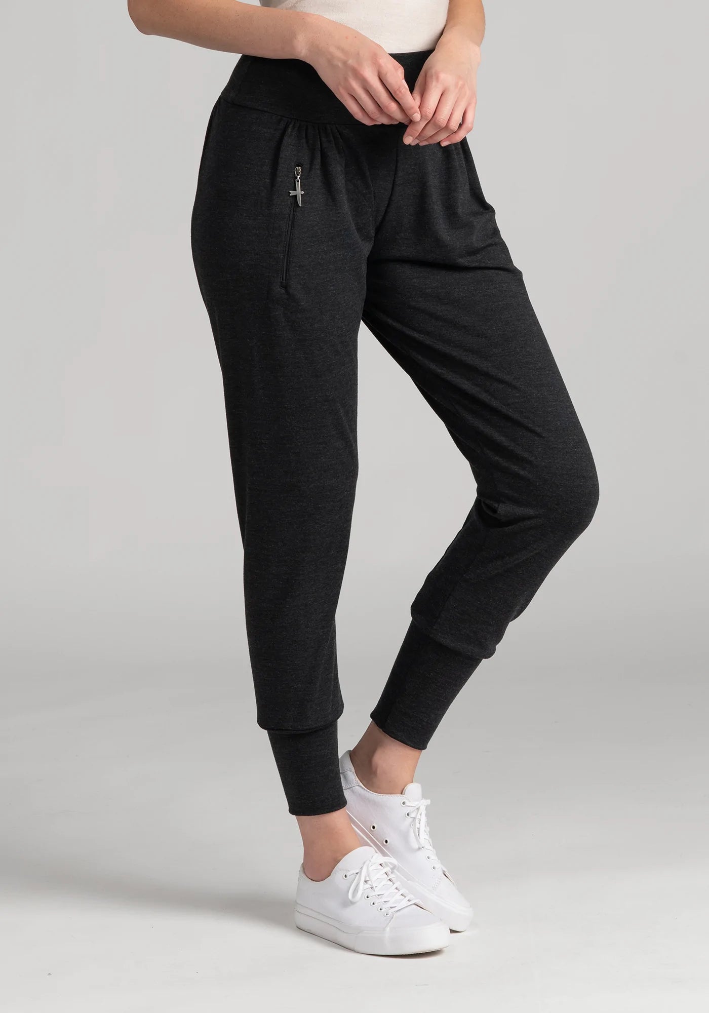 Womens Slouchy Zip Pants - Graphite