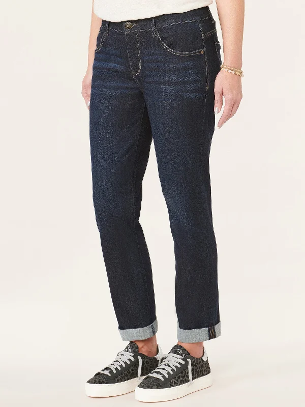 "Ab"solution® Indigo Petite Cuffed Girlfriend Jean