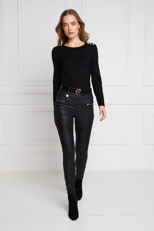 Coated Biker Jean (Black)