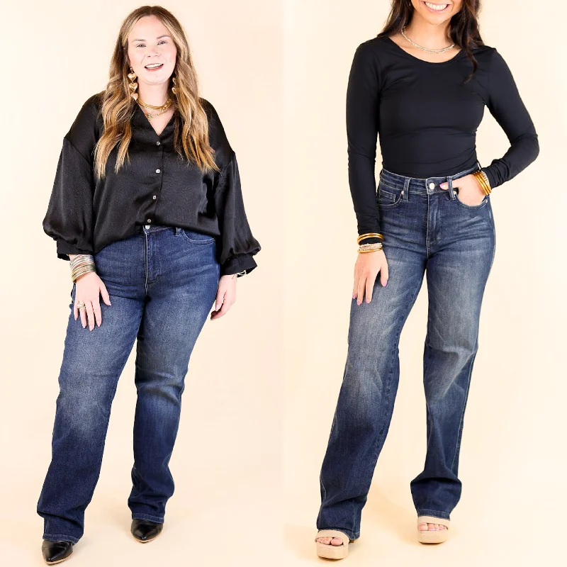 Judy Blue | Flawless Fit Tummy Control Classic Straight Leg Jean in Dark Wash