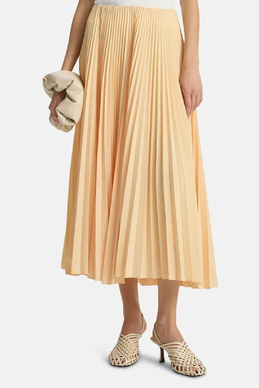 Tatum Pleated Midi Skirt Au Lait