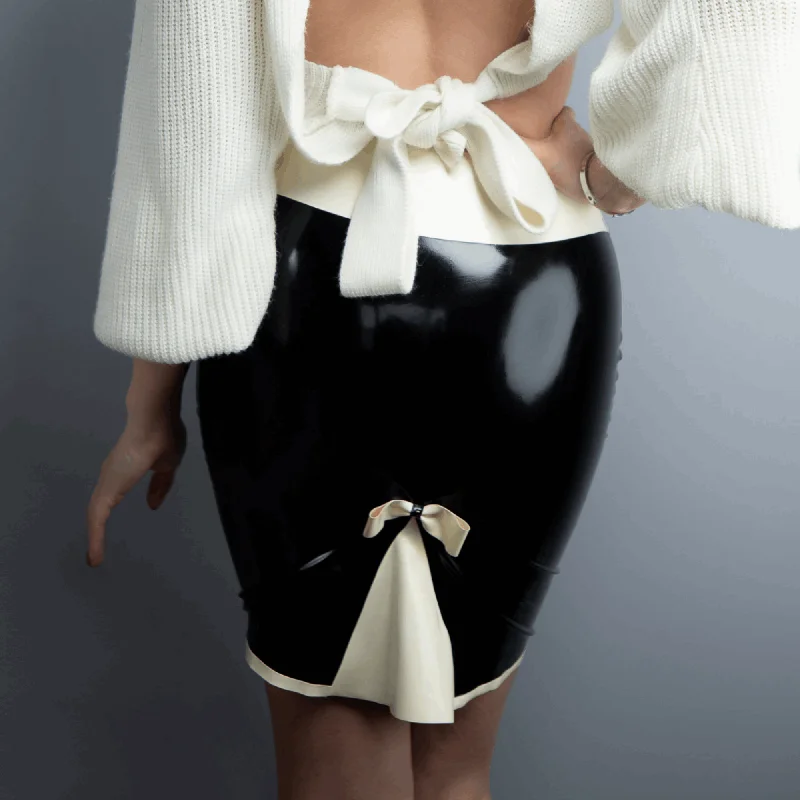 Latex Kick Flare Pencil Skirt