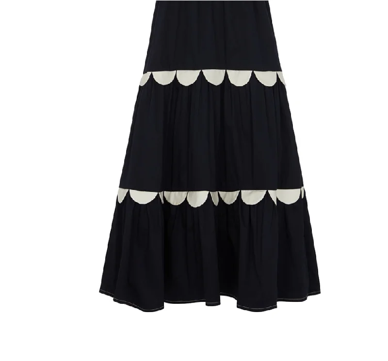 Francesca Scallop Skirt Navy